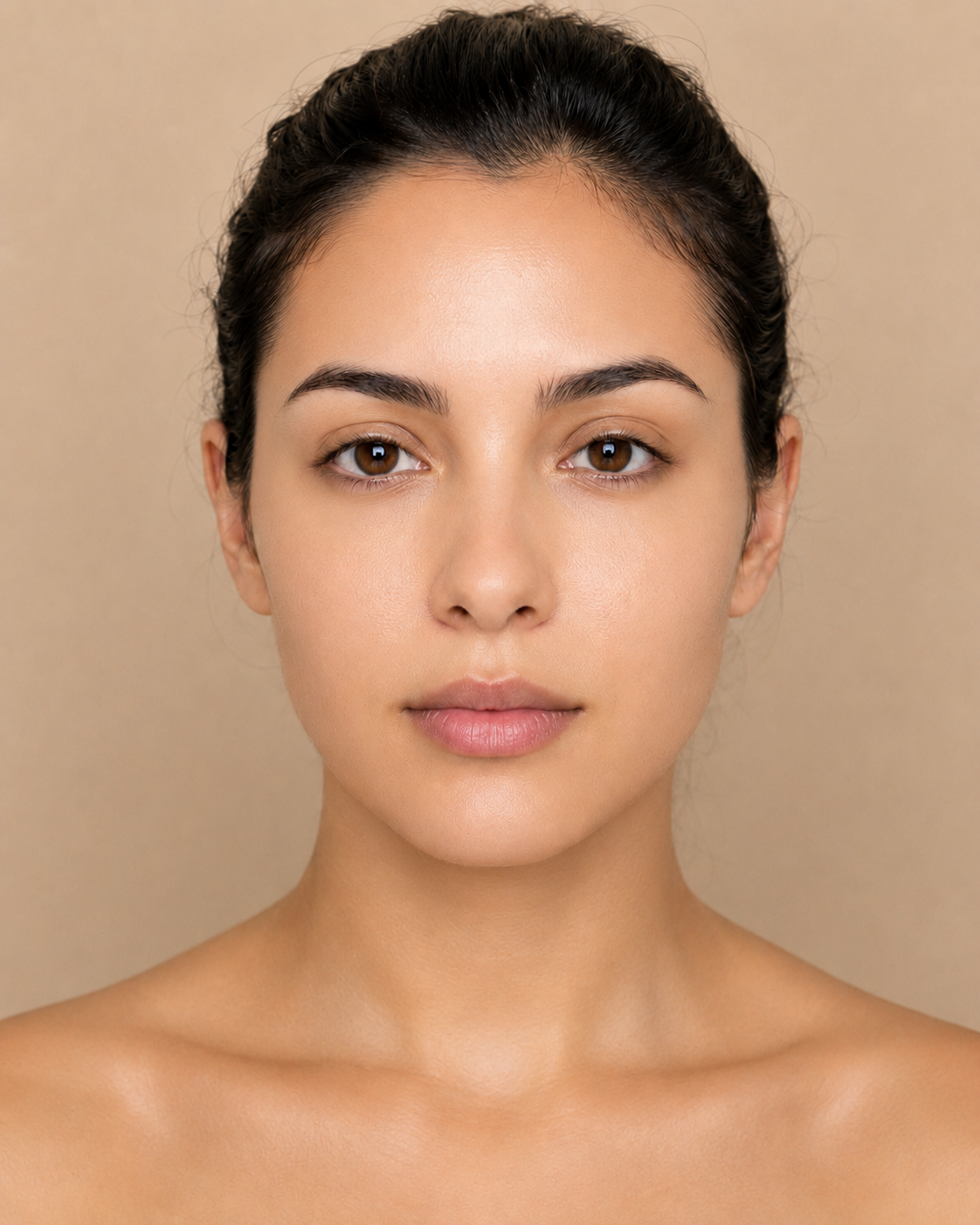 The same Shade 02 model after applying BB cream