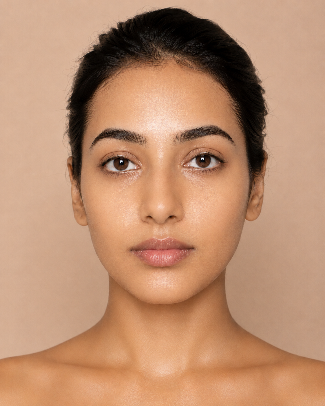 The same Shade 03 model after applying BB cream