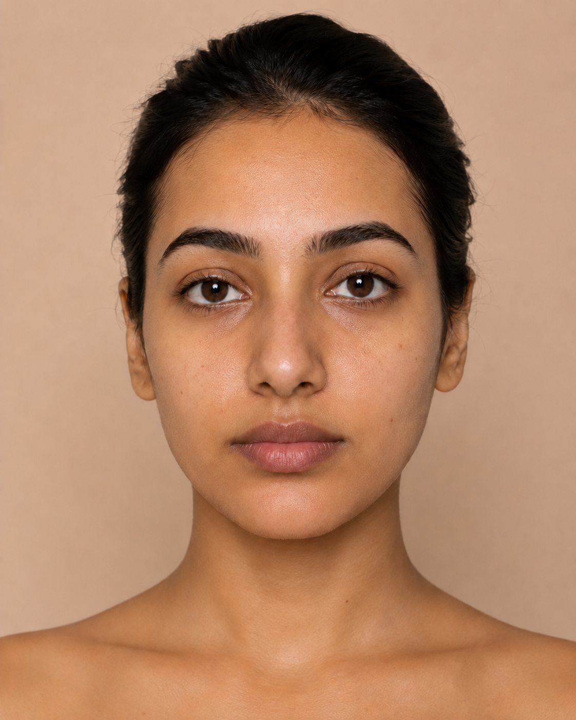 Shade 03 model before applying BB cream